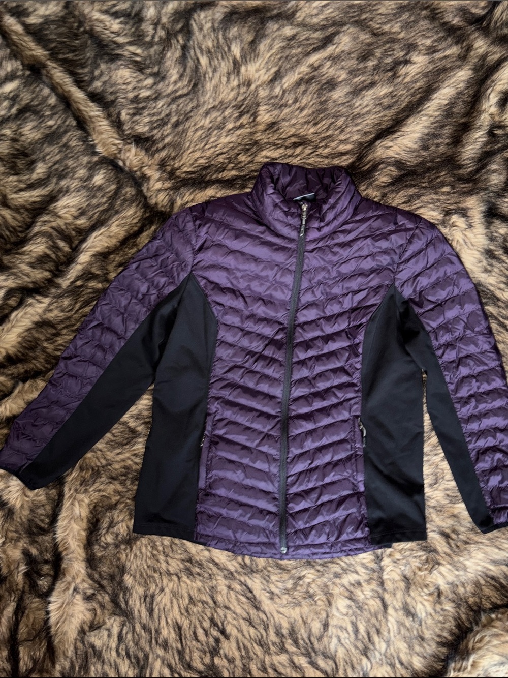32 Degree Heat Women's Lightweight Puffer Jacket Sz XL Purple / Black